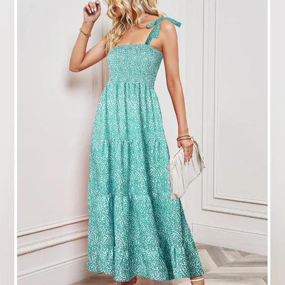 slim fit dress slacks ZESICA Women's Summer Boho Floral Sleeveless Midi Dress 2026 V Neck El –  zesica main image 0